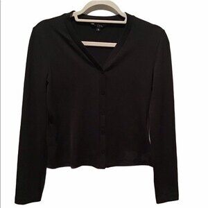 Guess Long Sleeve Button Down V-Neck Top Size S